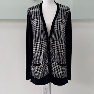 Croft & Barrow Black & White Button-Up Cardigan – XL – Long Sleeve V-Neck